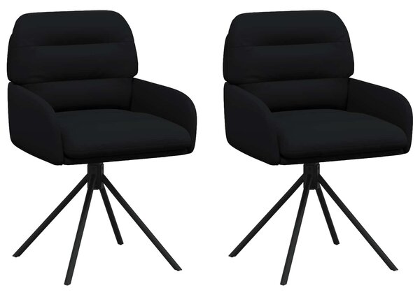 VidaXL Forgós Étkezős Székek 2 db Műbőr Fekete 59 x 59,5 x 90 cm