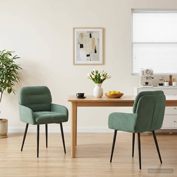 VidaXL Étkező Székek 2 db Bársony Tengeri Zöld 59 x 59,5 x 90 cm