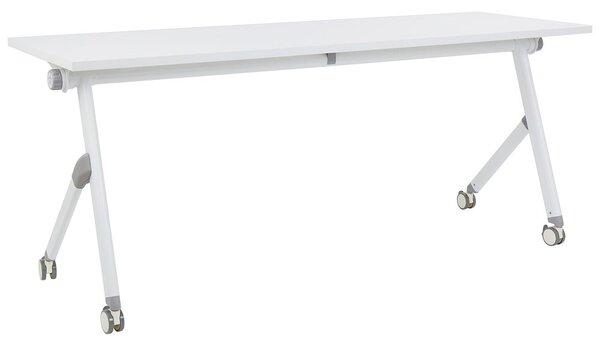 Összecsukható íróasztal BENDI Fehér 180 cm 60 cm kerekekkel