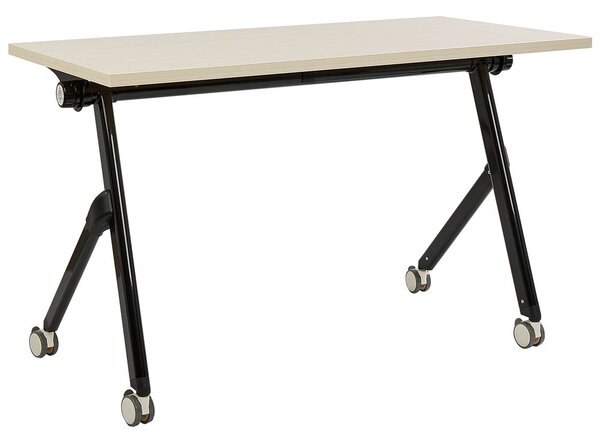 Összecsukható íróasztal BENDI Világosbarna 120 cm 60 cm kerekekkel