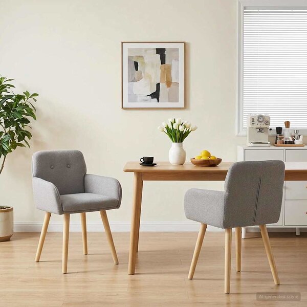 VidaXL Étkező Székek 2 db Bouclé Világosszürke 59 x 57 x 85 cm