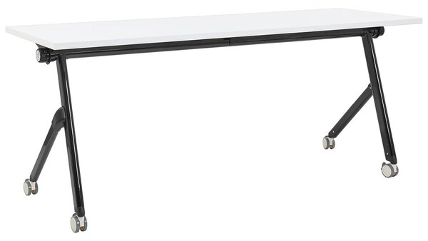 Összecsukható íróasztal BENDI Fehér 180 cm 60 cm kerekekkel