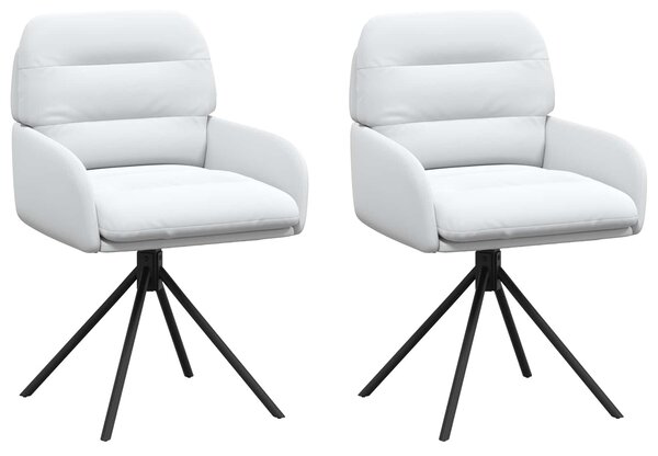VidaXL Forgós Étkezős Székek 2 db Műbőr Fehér 59 x 59,5 x 90 cm