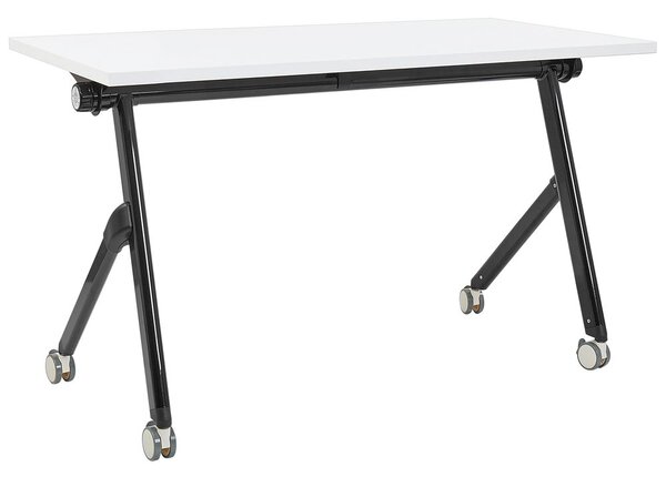 Összecsukható íróasztal BENDI Fehér 120 cm 60 cm kerekekkel