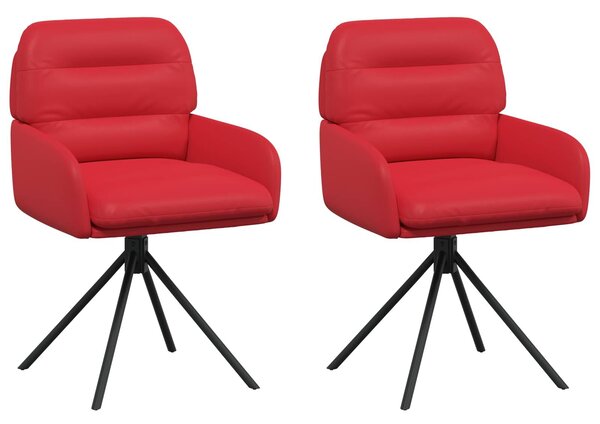 VidaXL Forgós Étkezős Székek 2 db Műbőr Piros 59 x 59,5 x 90 cm