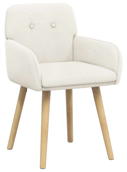 VidaXL Étkező Székek 2 db Bouclé Krémszínű 59 x 57 x 85 cm