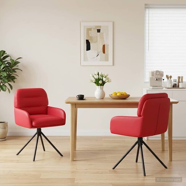 VidaXL Forgós Étkezős Székek 2 db Műbőr Piros 59 x 59,5 x 90 cm