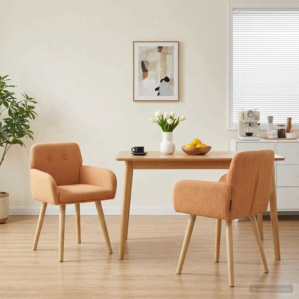 VidaXL Étkező Székek 2 db Bouclé Bézs 59 x 57 x 85 cm