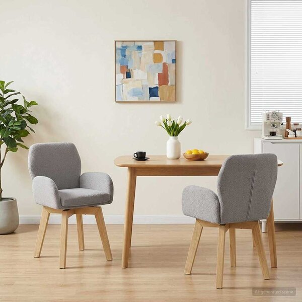 VidaXL Forgós Étkezős Székek 2 db Bouclé Világosszürke 54 x 58 x 87 cm