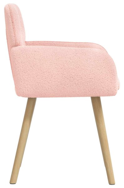 VidaXL Étkező Székek 2 db Bouclé Rózsaszín 59 x 57 x 85 cm