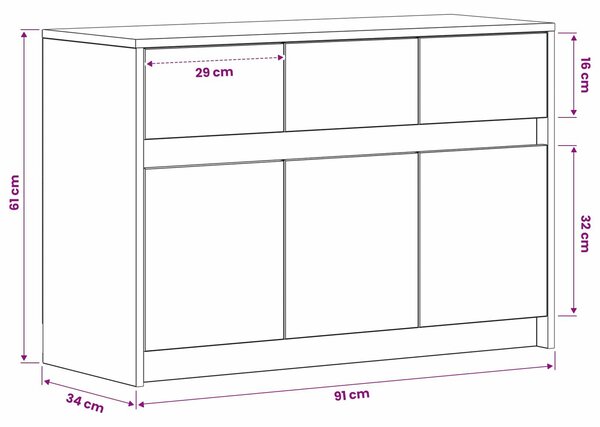 VidaXL TV szekrény 91 x 34 x 61 cm Antik Fa Szerelt Fa