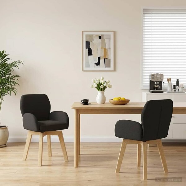 VidaXL Forgós Étkezős Székek 2 db Bouclé Fekete 54 x 58 x 87 cm