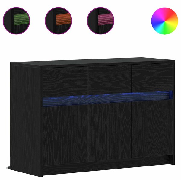 VidaXL TV szekrény 91 x 34 x 61 cm Fekete Tölgy Szerelt Fa