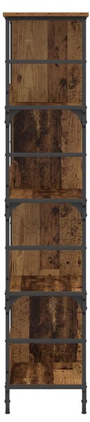 VidaXL Könyvespolc 4 szintes 78,5 x 33 x 153 cm fém PB Antik fa