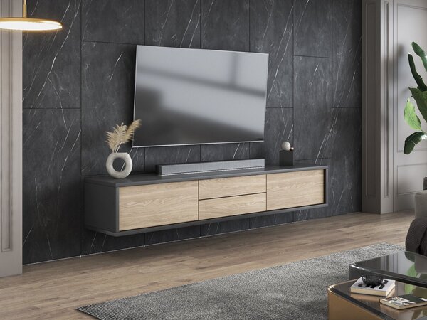 TV-állvány Austin 325, Laminált forgácslap, 30x180x36cm, Tölgy, Antracit