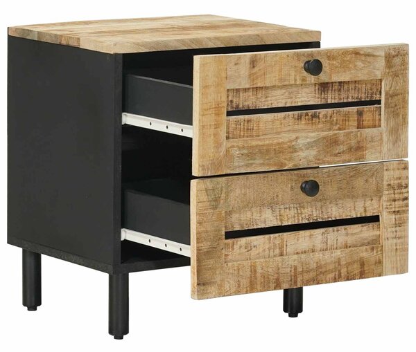 VidaXL Éjjeli asztal 2 db Természetes 40 x 33 x 46 cm Tömör Mangófát