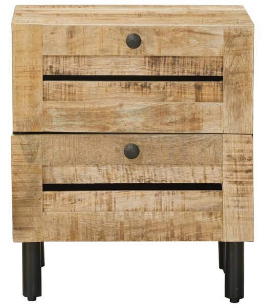 VidaXL Éjjeli asztal 2 db Természetes 40 x 33 x 46 cm Tömör Mangófát