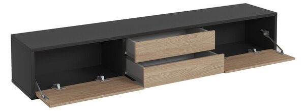 TV-állvány Austin 325, Laminált forgácslap, 30x180x36cm, Tölgy, Antracit