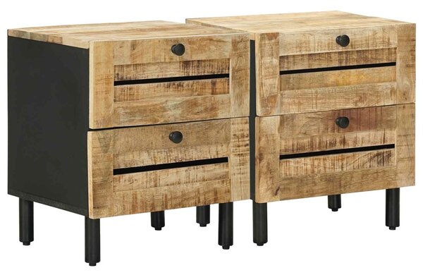 VidaXL Éjjeli asztal 2 db Természetes 40 x 33 x 46 cm Tömör Mangófát