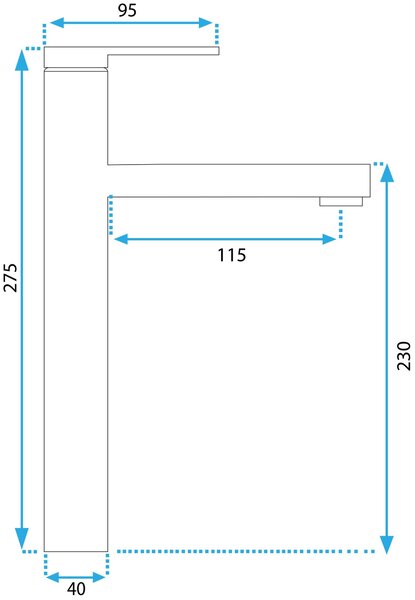 Rea Pixel, magas mosdócsaptelep, magasság: 275 cm, króm, REA-B6562