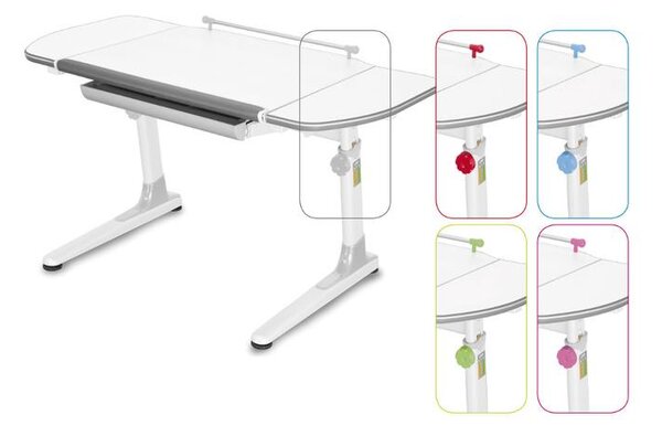 Mayer - PROFI 3 32W3 58TW fehér íróasztal, színes kiegészítőkkel