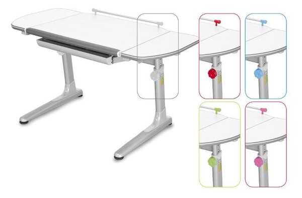 Mayer - PROFI 3 32W3 54TW fehér íróasztal, színes kiegészítőkkel