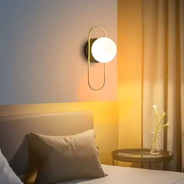 Fali lámpa APP1756-1W BRUSH GOLD WHITE