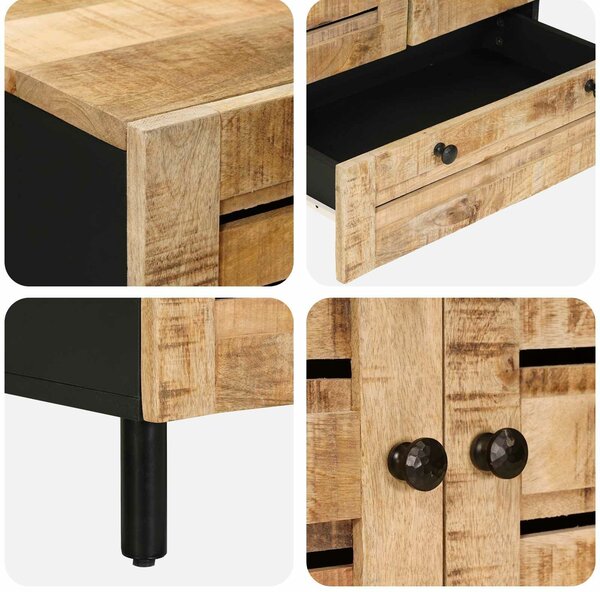 VidaXL Tároló szekrények Természetes 60 x 33 x 100 cm Tömör Mangófát