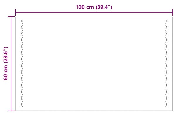 VidaXL LED Fürdőszoba Tükör Átlátszó 100 x 60 cm edzett üveg