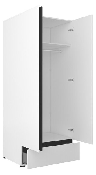 Gardróbszekrény Alfere 118, Laminált forgácslap, 210x89x60cm, Fekete, Fehér