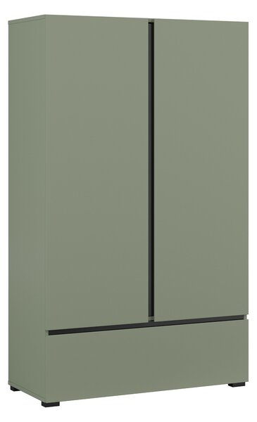 Könyvespolc Alfere 122, Ajtókkal, Zárt, Fiókokkal, Laminált forgácslap, 150x89x40cm, Zöld