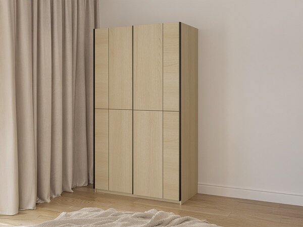Gardróbszekrény Austin 369, Laminált forgácslap, 210x120x60cm, Tölgy