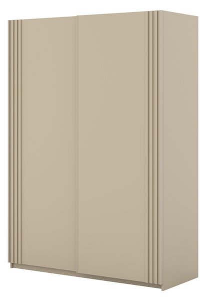 Gardróbszekrény Austin 371, Közepes sűrűségű farostlemez, Laminált forgácslap, 210x150x61cm, Bézs