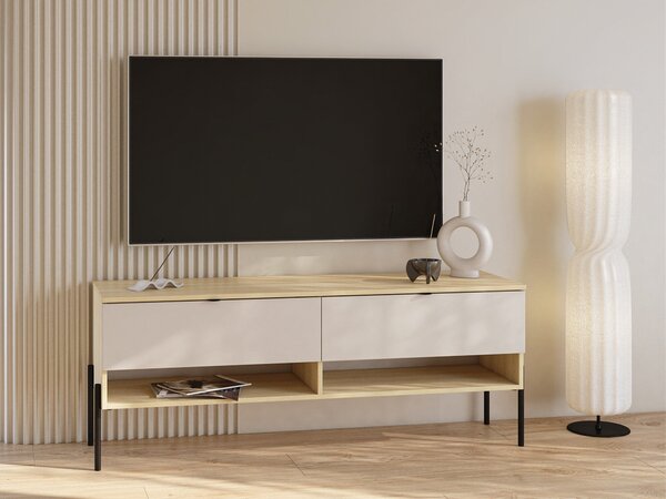 TV-állvány Levtenu 108, Laminált forgácslap, 55x140x40cm, Tölgy, Kasmír