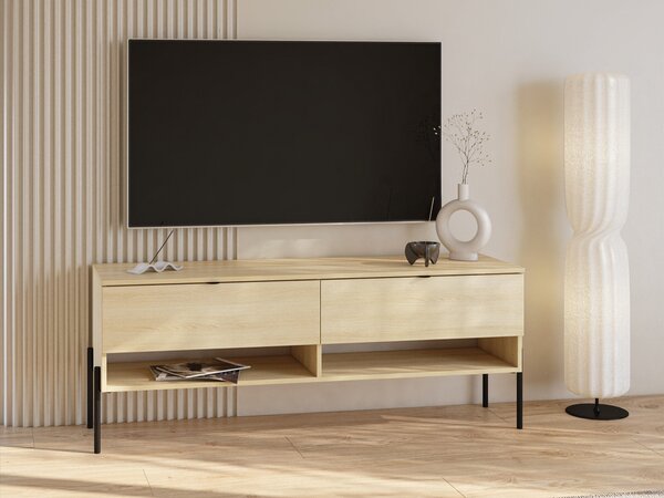 TV-állvány Levtenu 108, Laminált forgácslap, 55x140x40cm, Tölgy