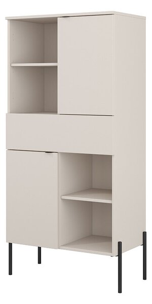 Könyvespolc Levtenu 110, Fiókokkal, Ajtókkal, Zárt, Laminált forgácslap, 150x70x40cm, Kasmír