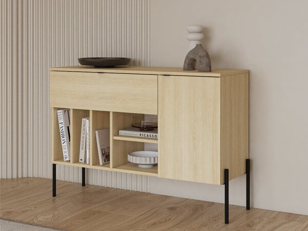 Komód Levtenu 112, Laminált forgácslap, 75x105x40cm, Tölgy