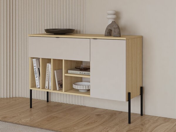 Komód Levtenu 112, Laminált forgácslap, 75x105x40cm, Kasmír, Tölgy