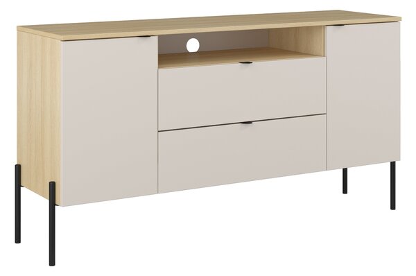 Komód Levtenu 114, Laminált forgácslap, 75x140x40cm, Kasmír, Tölgy