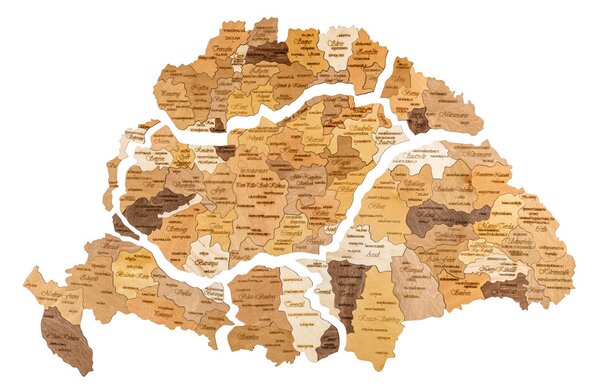 3D Fali Puzzle | Színes Nagy-Magyarország Területe Országonként
