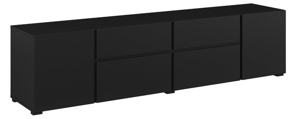 TV-állvány Elbleve 100, Laminált forgácslap, 48x195x40cm, Fekete