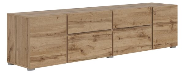 TV-állvány Elbleve 100, Laminált forgácslap, 48x195x40cm, Wotan tölgy