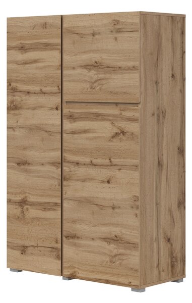 Könyvespolc Elbleve 102, Ajtókkal, Zárt, Laminált forgácslap, 139x92x40cm, Wotan tölgy