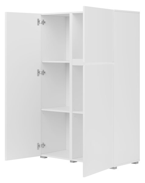 Könyvespolc Elbleve 102, Ajtókkal, Zárt, Laminált forgácslap, 139x92x40cm, Fehér