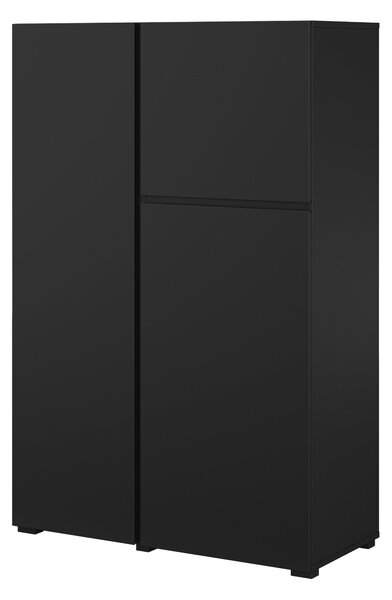 Könyvespolc Elbleve 102, Ajtókkal, Zárt, Laminált forgácslap, 139x92x40cm, Fekete