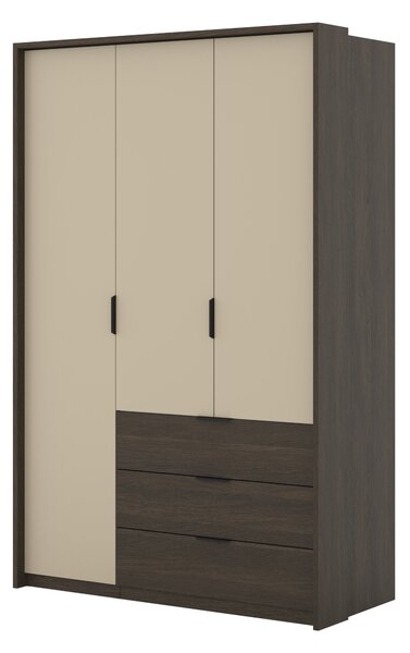 Gardróbszekrény Austin 385, Laminált forgácslap, 217x139x63cm, Világos bézs, Tölgy
