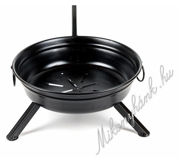 Fekete tűzteres állvány + grillrács 48 cm (magyar termék)