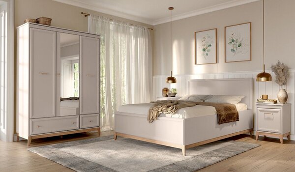 Windsor W-11 éjjeliszekrény, kasmír / természetes tölgy