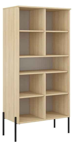 Könyvespolc Levtenu 120, Fiókokkal, Ajtókkal, Zárt, Laminált forgácslap, 150x70x40cm, Tölgy