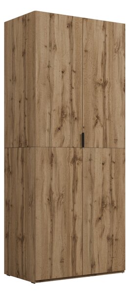 Gardróbszekrény Austin 387, Laminált forgácslap, 215x90x53cm, Wotan tölgy